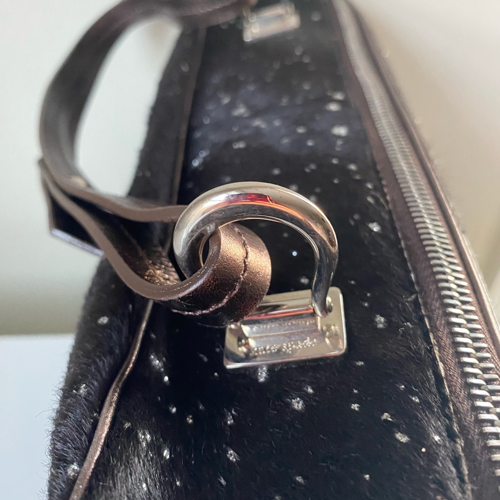 $720 Kate Spade Collect Line Ltd Ed Hand Bag Purse black Pony Hair Silver Metall - Picture 13 of 17